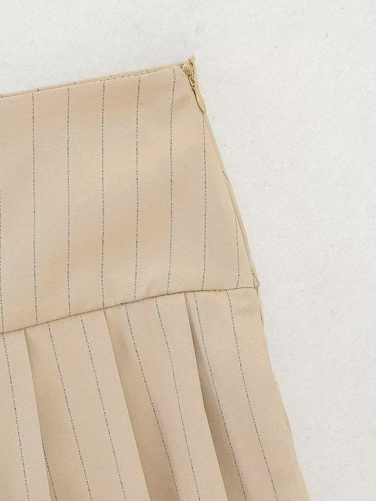 Myst Za Summer Casual High Waist Solid Color Wide Skirt