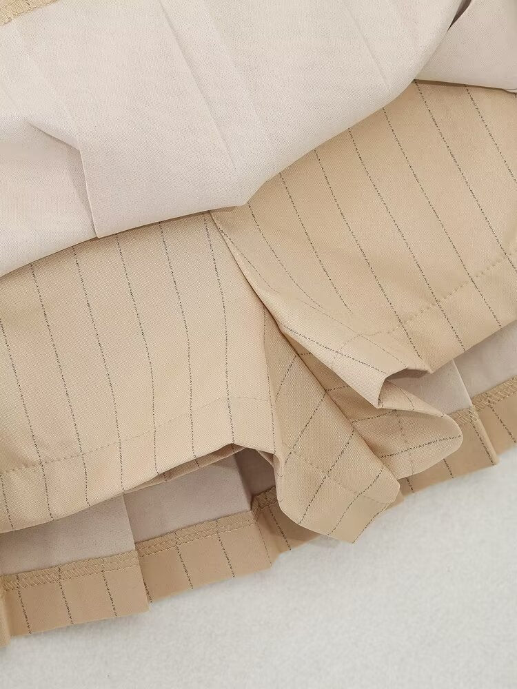 Myst Za Summer Casual High Waist Solid Color Wide Skirt