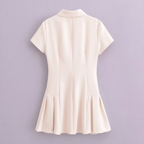Women Three Color Shirt Mini Short Sleeve Dress Short