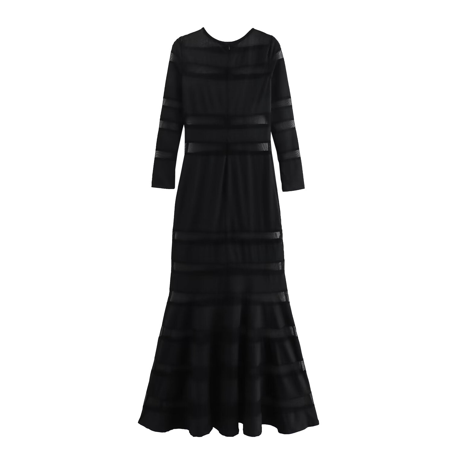 Black Panel Long-Sleeve Dress