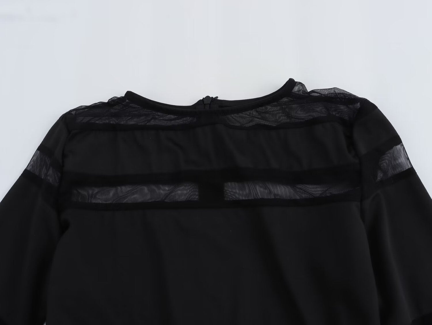 Black Panel Long-Sleeve Dress