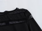 Black Panel Long-Sleeve Dress