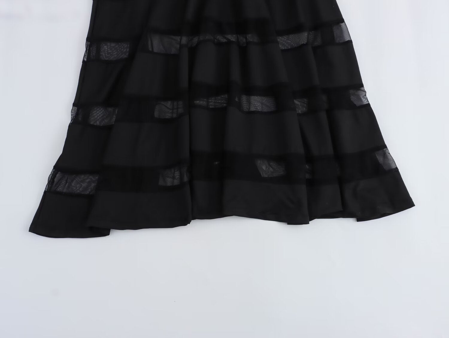 Black Panel Long-Sleeve Dress