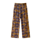 Women's Summer Printed Top Elastic Waist Printing Straight Leg Pants
