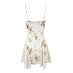 Floral V-Neck Ruffle-Trim Slip Dress