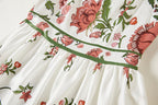 Floral Spaghetti-Strap A-Line Knee Dress