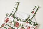 Floral Spaghetti-Strap A-Line Knee Dress