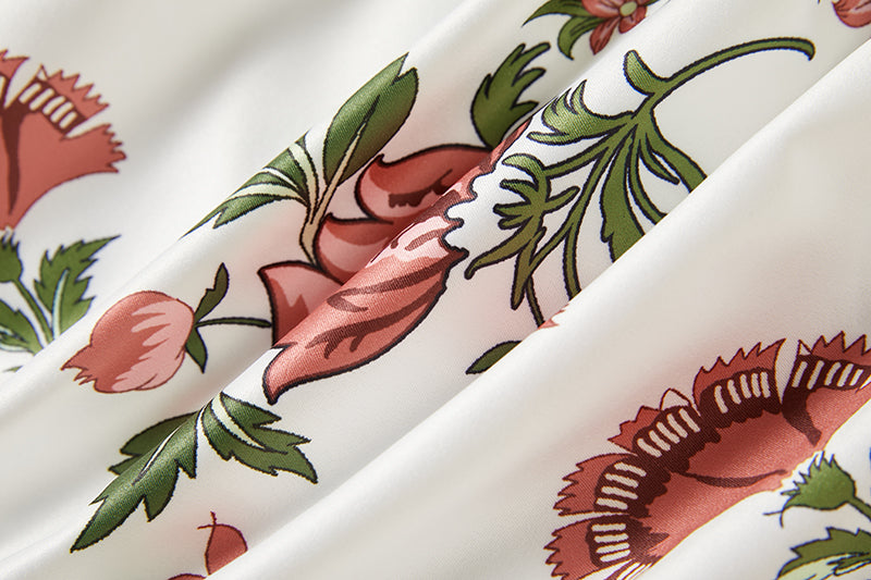 Floral Spaghetti-Strap A-Line Knee Dress