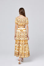 Women's Strapless Top & High-Waisted Skirt Set