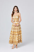 Women's Printed Strapless Skirt Set