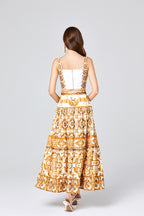 Women's Printed Strapless Skirt Set