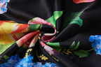Vintage Floral Strapless A-Line Maxi Dress