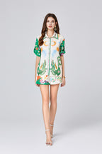 Women's Beaded Shirt & Shorts Set