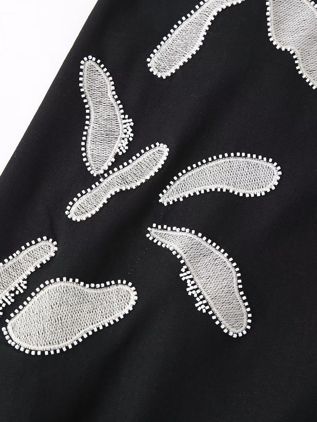 Floral Embroidered Cross-Back Midi Dress