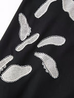 Floral Embroidered Cross-Back Midi Dress