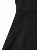 Floral Embroidered Cross-Back Midi Dress