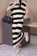 Women's Age Reducing Loose All Match Polo Collar Color Two-Piece Set