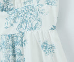 Landscape-Print Square-Neck Slip Dress