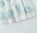 Landscape-Print Square-Neck Slip Dress