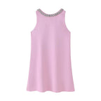Summer Inlay Plain Stitch Mini Dress