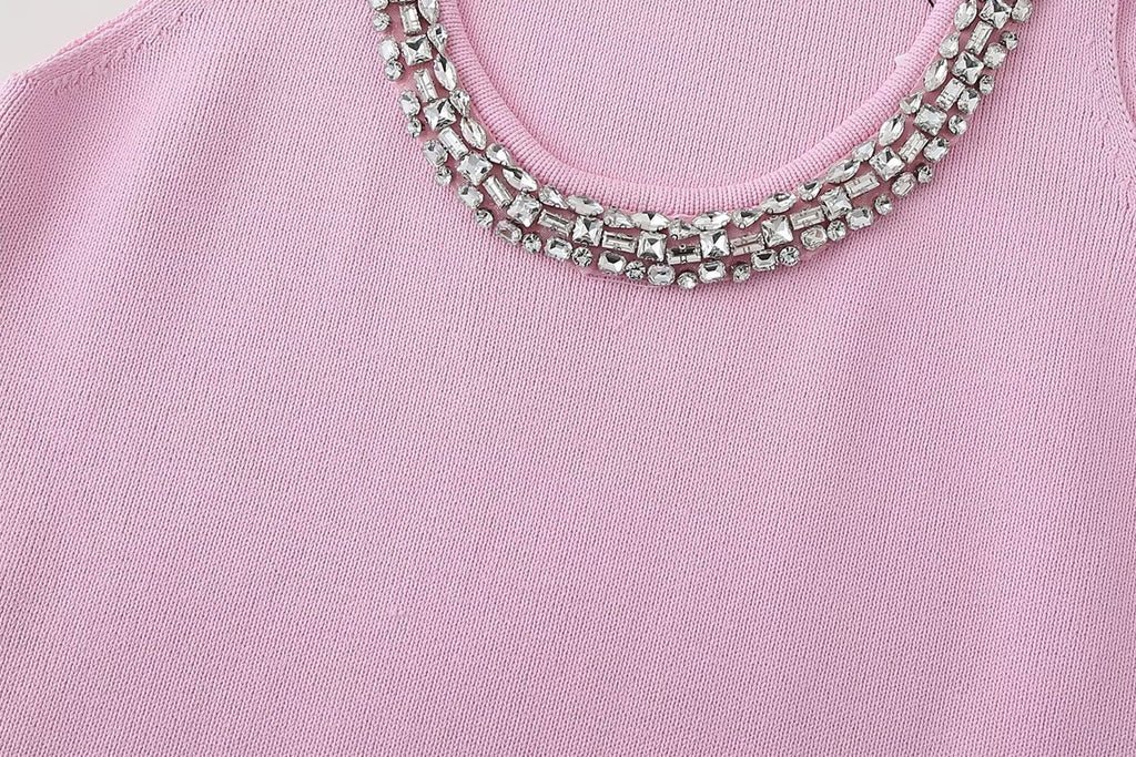 Summer Inlay Plain Stitch Mini Dress