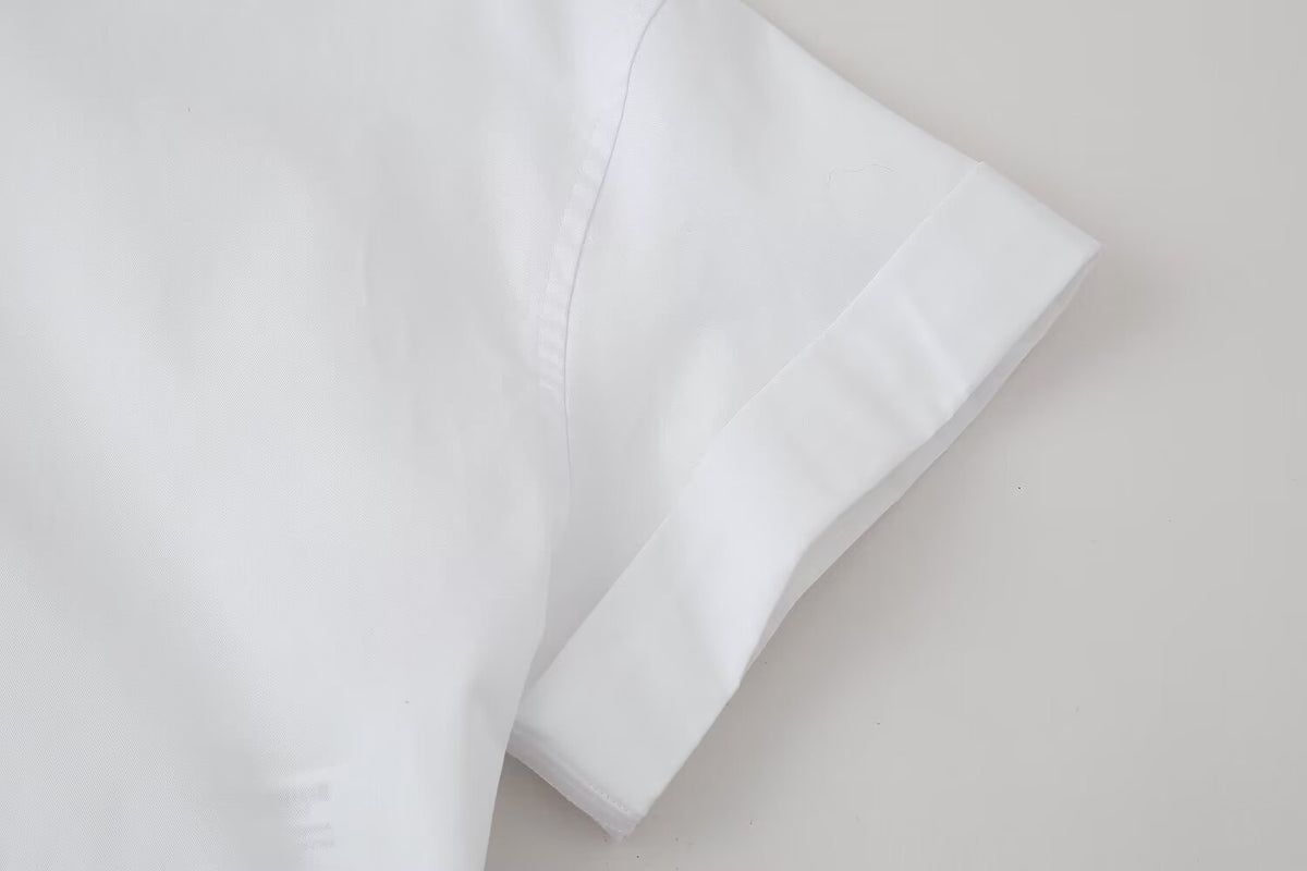 Women's Lace-Up Lace Short-Sleeve Shirt