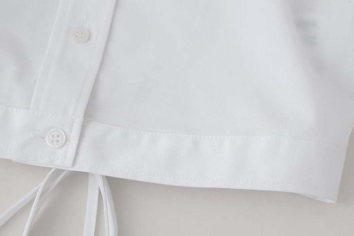 Women's Lace-Up Lace Short-Sleeve Shirt