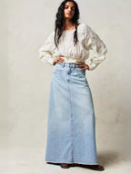 Summer Loose Straight Casual Denim Skirt