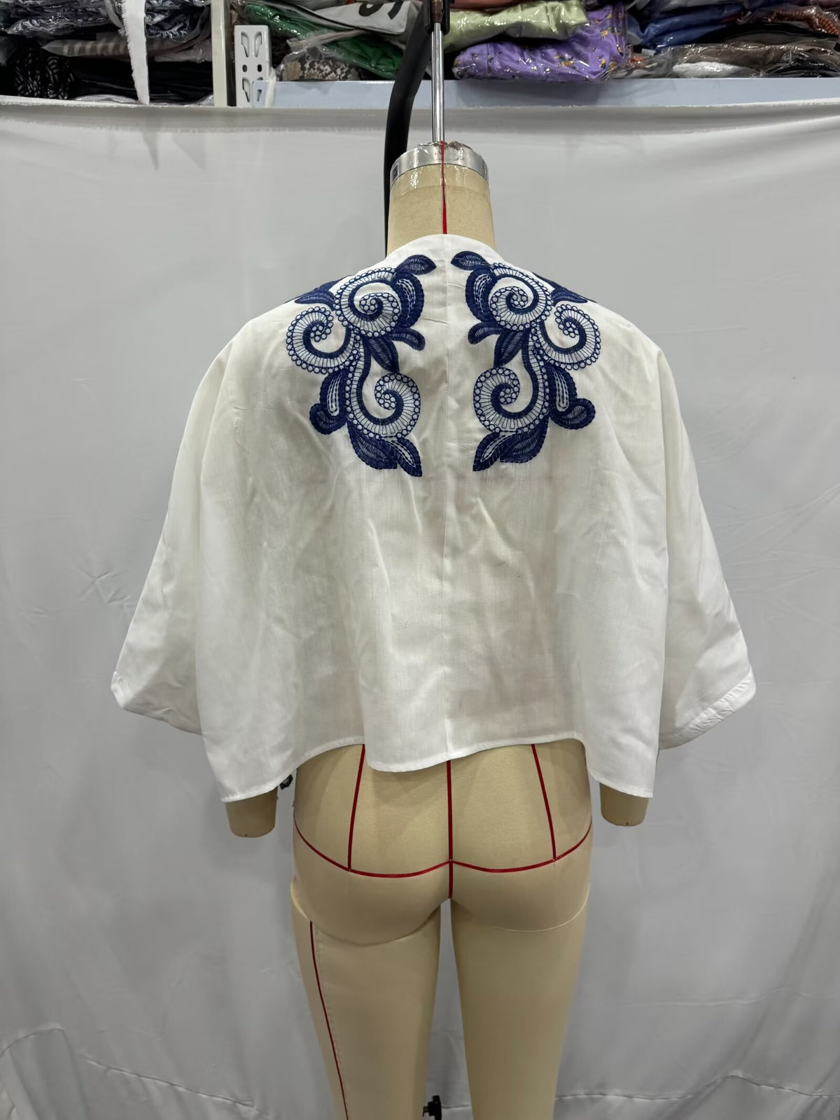 Women's Autumn Contrast Embroidered Shirt And Skirt Two-Piece Set