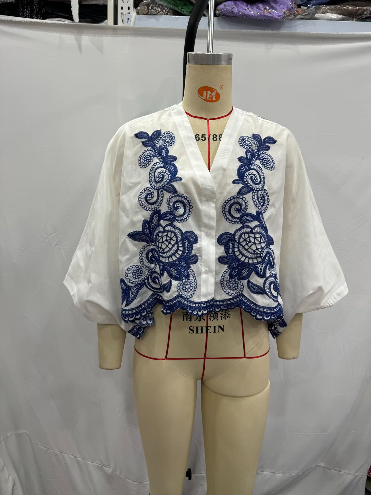 Women's Autumn Contrast Embroidered Shirt And Skirt Two-Piece Set
