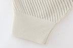 Women’s Ivory Jacquard Beaded Asymmetric Knit Top