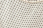 Women’s Ivory Jacquard Beaded Asymmetric Knit Top