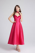 Women's Velvet Slim-Fit Black Dress