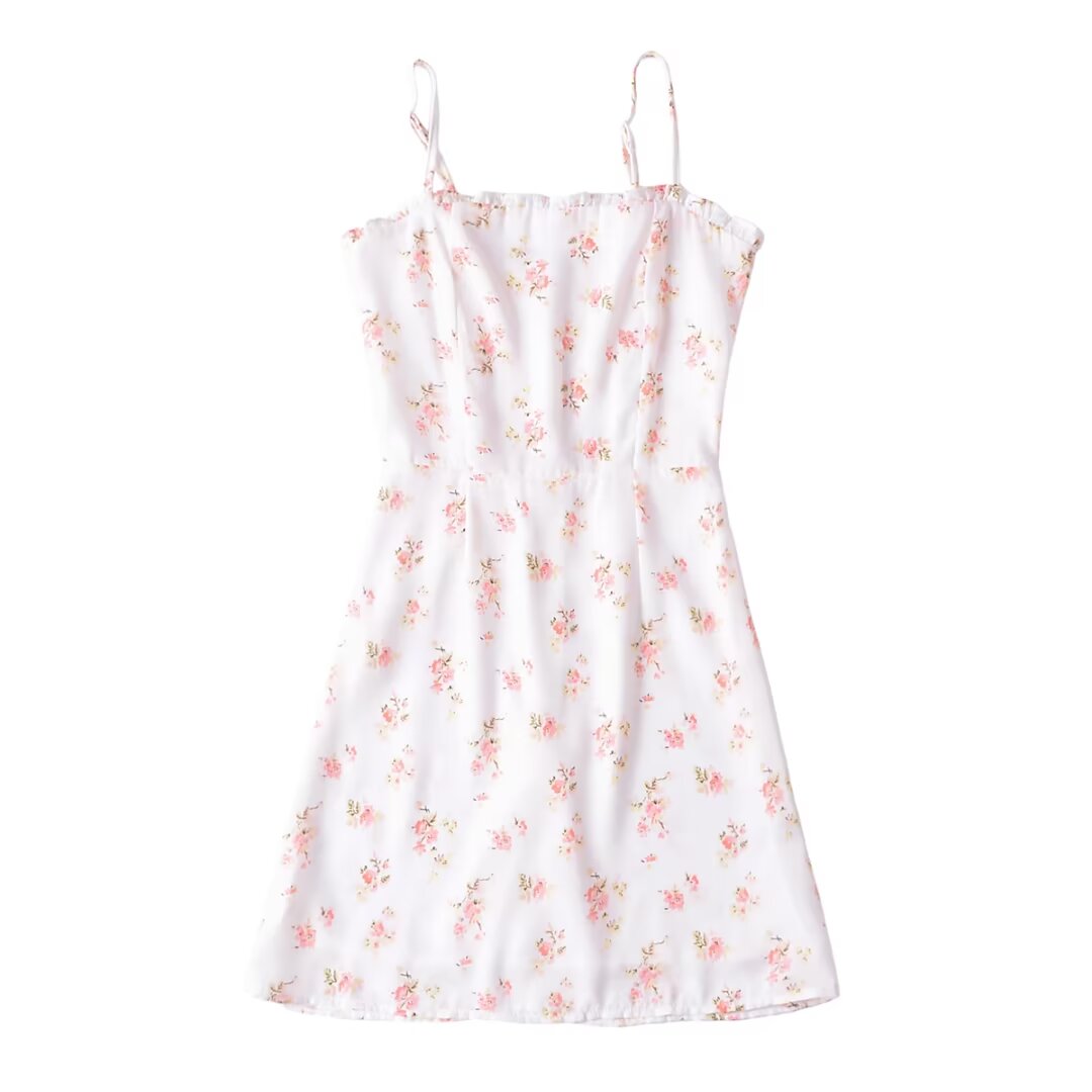 Pastoral Floral Slip Dress Dress Women Wooden Ear Slim Fit
