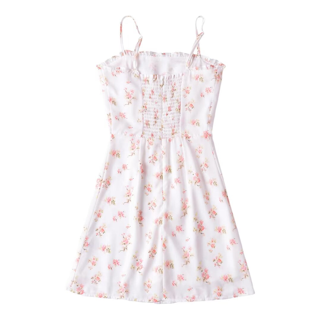 Pastoral Floral Slip Dress Dress Women Wooden Ear Slim Fit