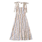 Floral Print Slim Fit Side Split Dress