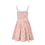 Women's Summer French Waist Slimming A Line Short Pure Floral Printing Slip Dress Women Puffy Dress