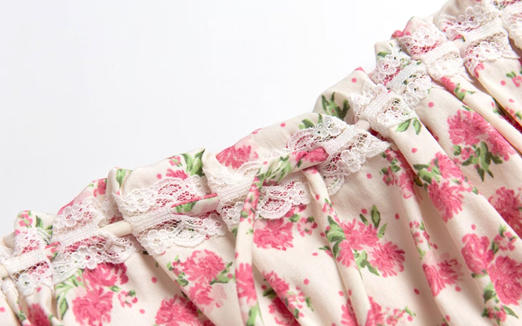Women's Summer French Waist Slimming A Line Short Pure Floral Printing Slip Dress Women Puffy Dress