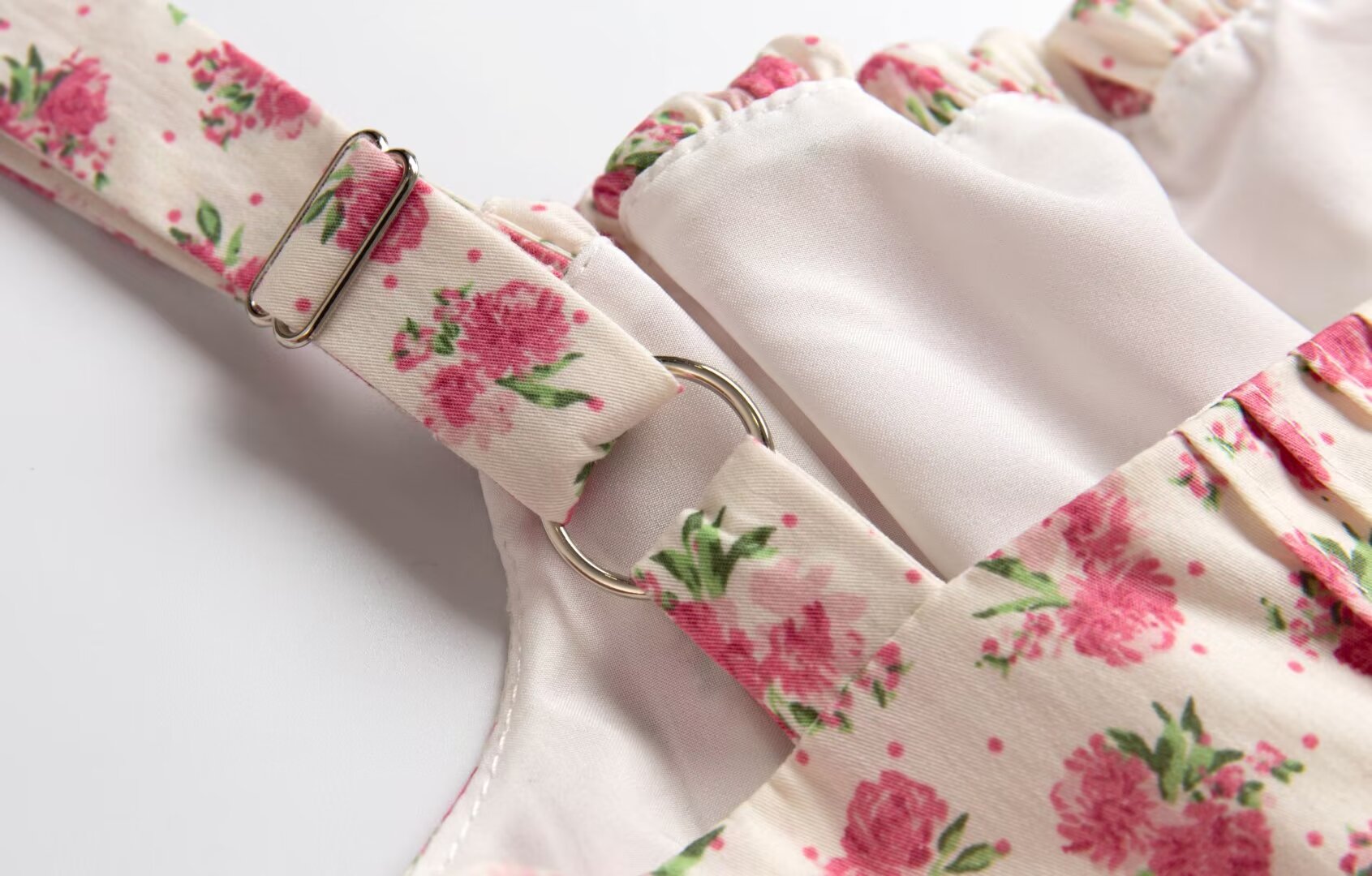 Women's Summer French Waist Slimming A Line Short Pure Floral Printing Slip Dress Women Puffy Dress