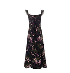 Women's Floral Ruffle Square-Neck A-Line Midi Dress