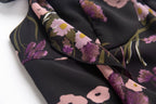 Women's Floral Ruffle Square-Neck A-Line Midi Dress
