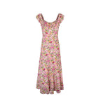 Women's French Floral Design Ruffled Stitching Dress Summer Slim A Line Vacation Dress Cami Dress