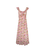Women's French Floral Design Ruffled Stitching Dress Summer Slim A Line Vacation Dress Cami Dress