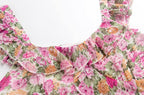 Women's French Floral Design Ruffled Stitching Dress Summer Slim A Line Vacation Dress Cami Dress