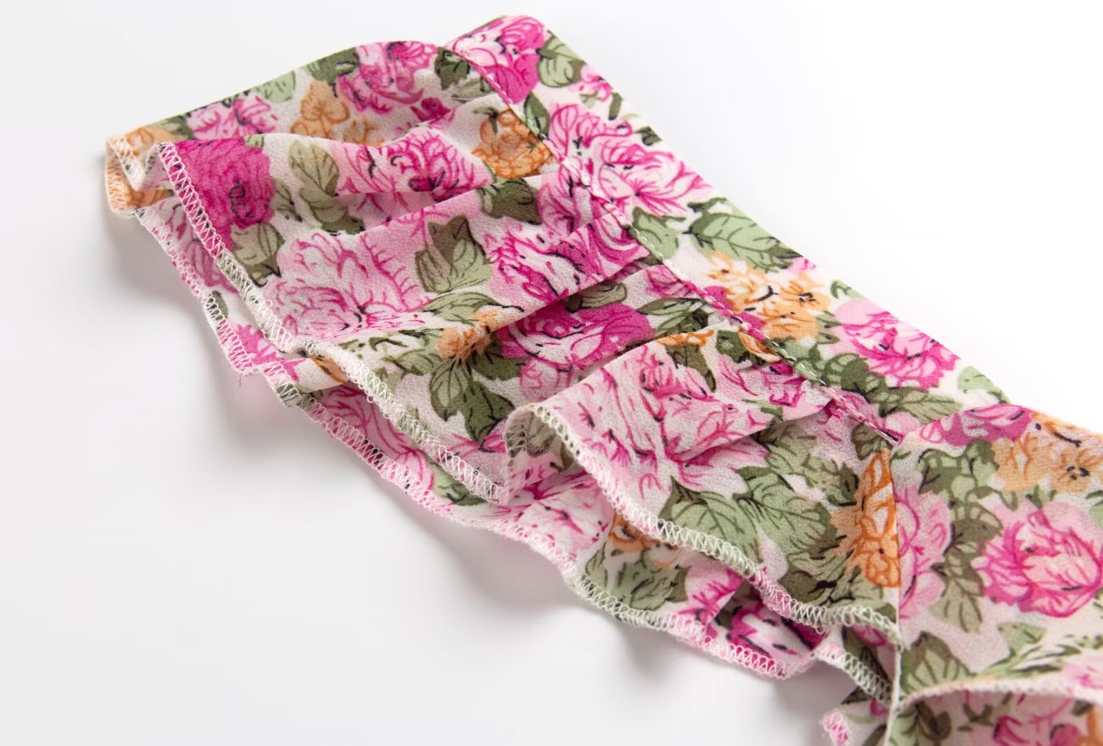 Women's French Floral Design Ruffled Stitching Dress Summer Slim A Line Vacation Dress Cami Dress
