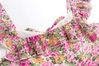 Women's French Floral Design Ruffled Stitching Dress Summer Slim A Line Vacation Dress Cami Dress