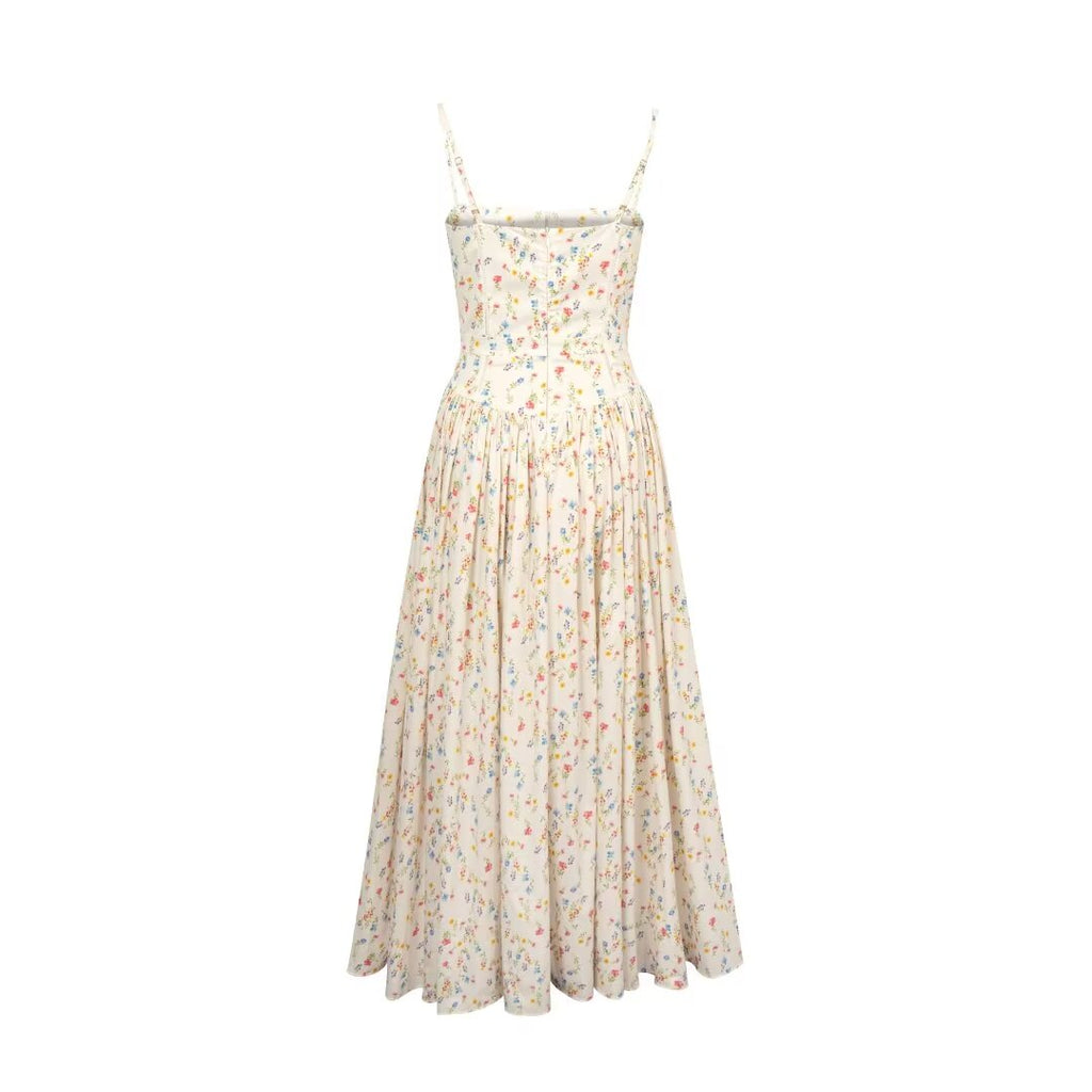 Cutout Puff-Sleeve Sling Dress