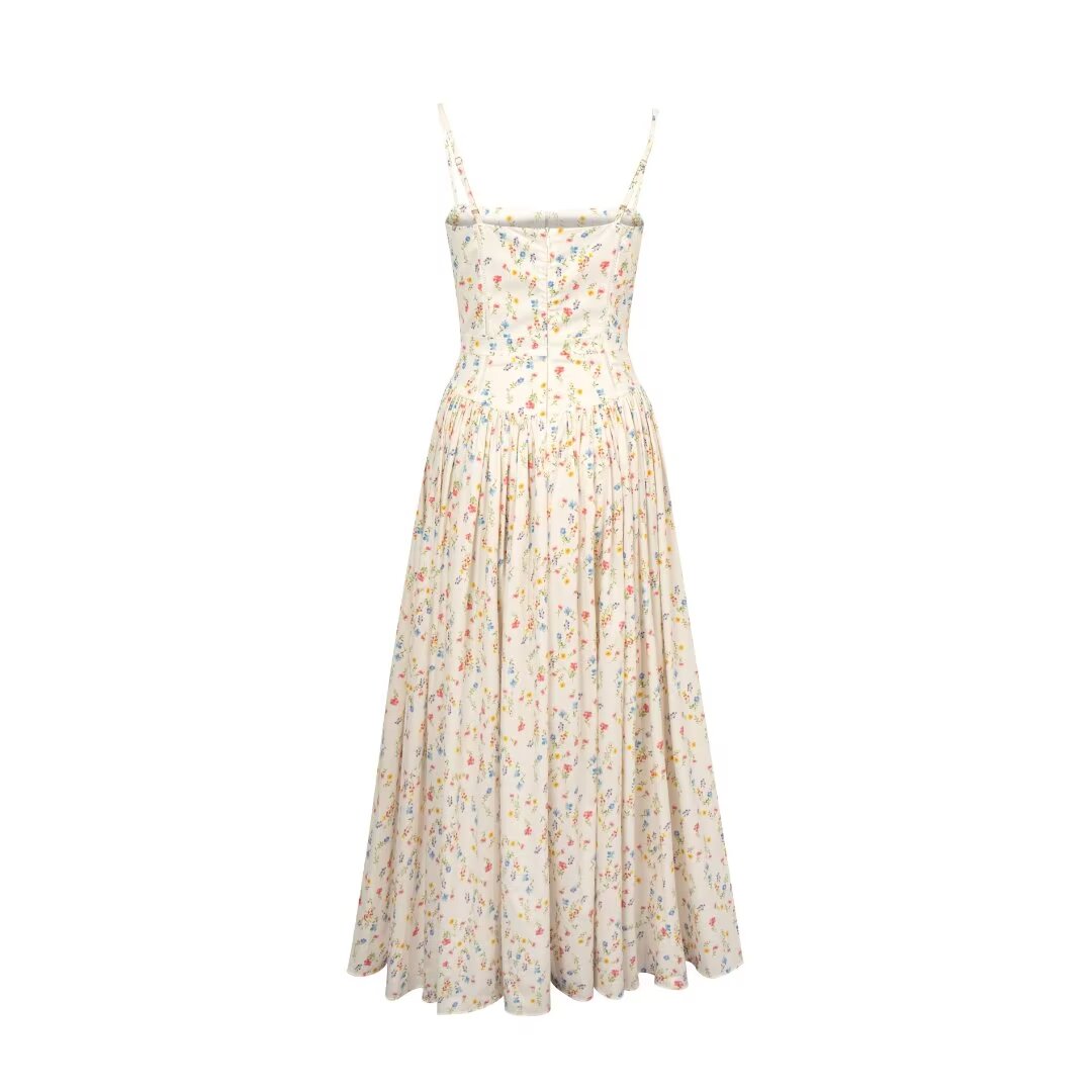 Cutout Puff-Sleeve Sling Dress