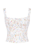 Women’s Floral Pleated Square Neck Camisole