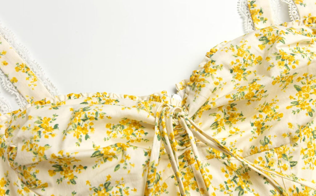 Women's Temperamental Fashionable High Grade French Strap Gentle Dress Slimming Floral Strap Dress